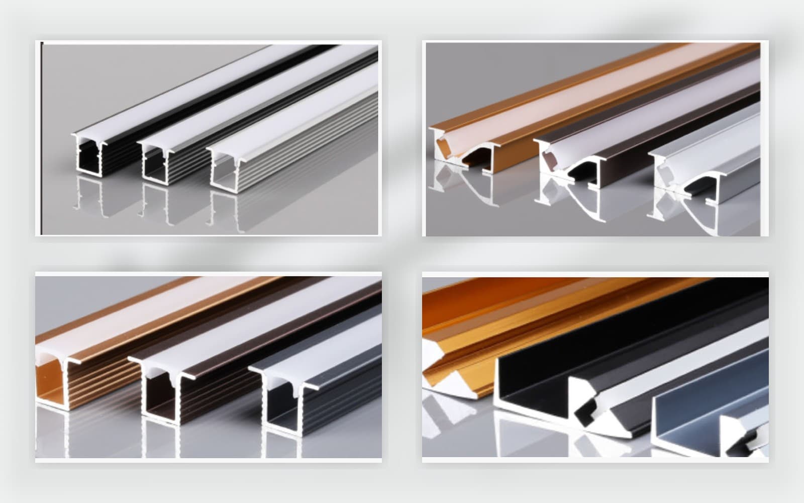 Cabinet LED strip and aluminum profile reference for linear lighting review.