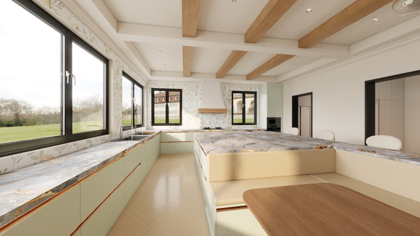 Preview of an American country residence design reference in the United States.