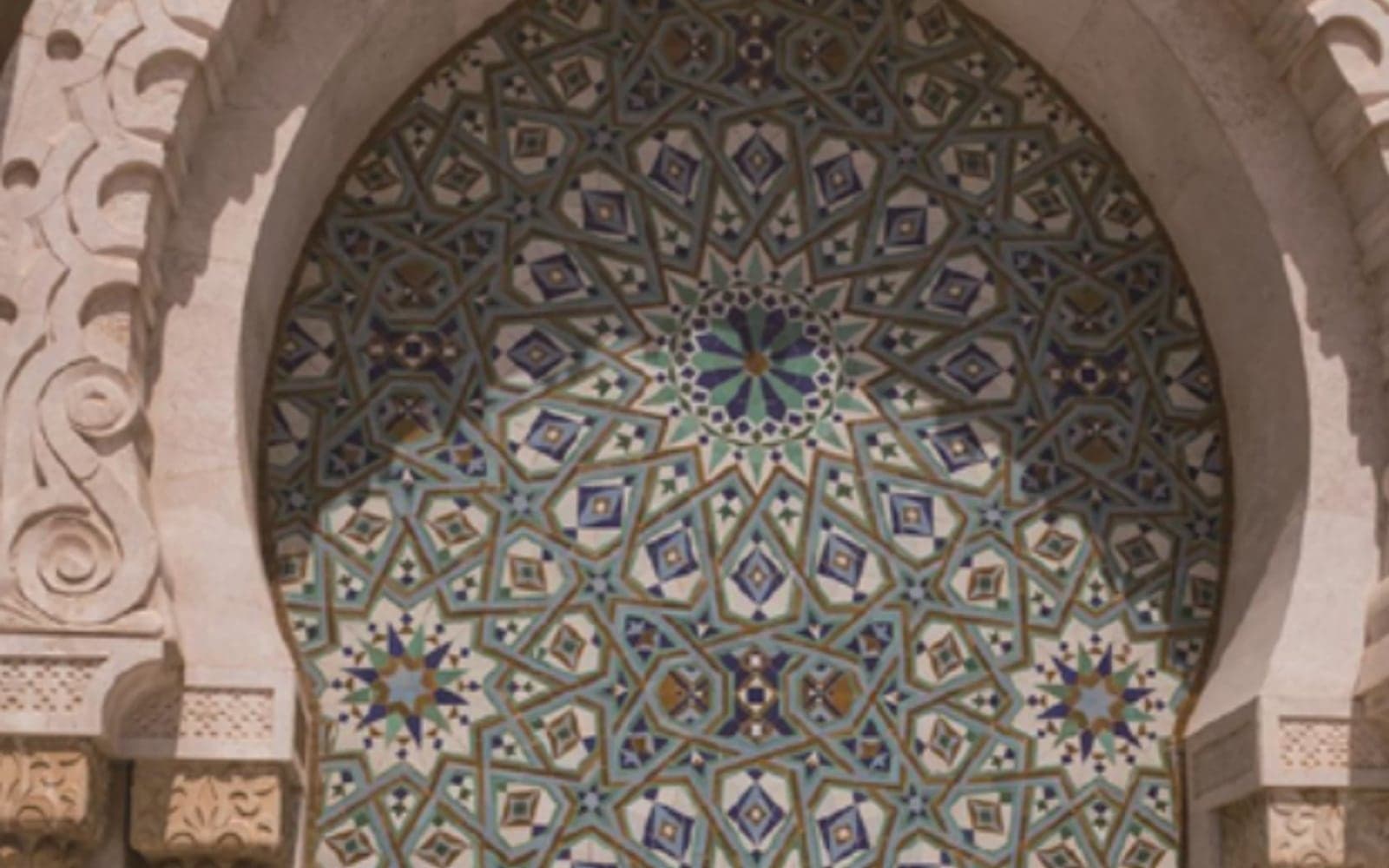 Decorative glass mosaic reference for interior surface direction review.
