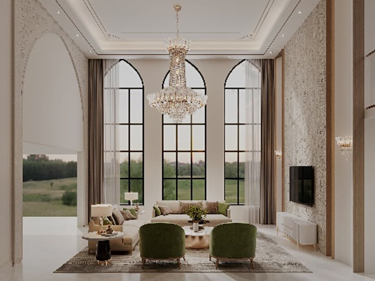 George design visualization of a furnished living and dining space